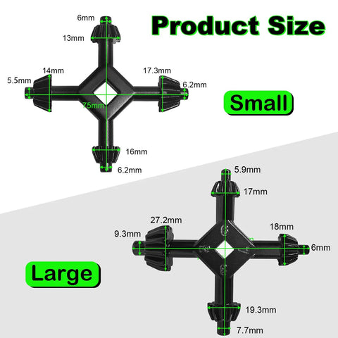 Two Pack Four In One Drill Chuck Keys Wrench Set With Three Eighths Inch One Half Inch Three Quarters Inch And One Inch Sizes diagram