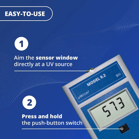 Portable Bilirubin Light Radiometer For Blue And LED Light, Accurate Baby Jaundice Meter, Great For Aquarium Lamp Aging, Measures 422 To 499 Nm And 0 To 1999 uW Per cm2, Economical Digital Readout, blue handheld meter