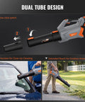 Cordless Leaf Blower With 70 Minute Runtime And 4000mAh Battery No Battery Swap Needed Ultra Lightweight Handheld Tool With Dual Tube Design