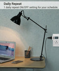 Two Pack 24 Hour Outlet Timer For Indoor Lamps Fans And Aquariums 125V 15A 1000W Digital Light Timer plugged in near lamp