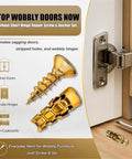 Hinge Repair Kit With 6x14mm Screws And Expansion Anchors For Stripped Screw Holes displayed with cabinet hinge repair