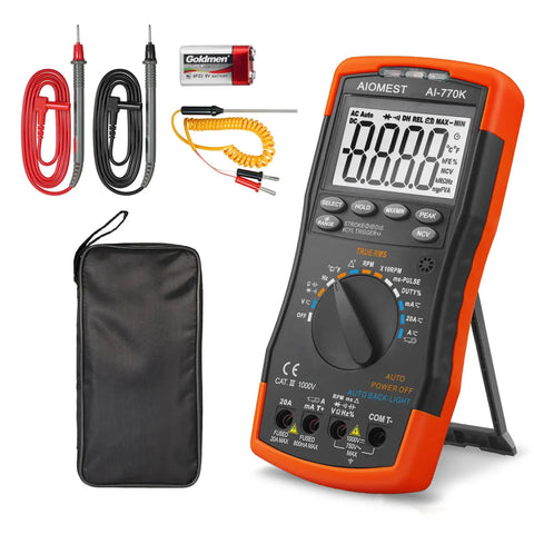 Portable Gearhead Friendly Engine Analyzer And Automotive Multimeter for DIY Mechanics with accessories included.