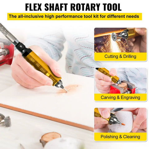 Beast Pro Grade Flex Shaft Grinder Kit With 780W Copper Motor Delivers 500 To 23000 RPM shown in use for wood carving