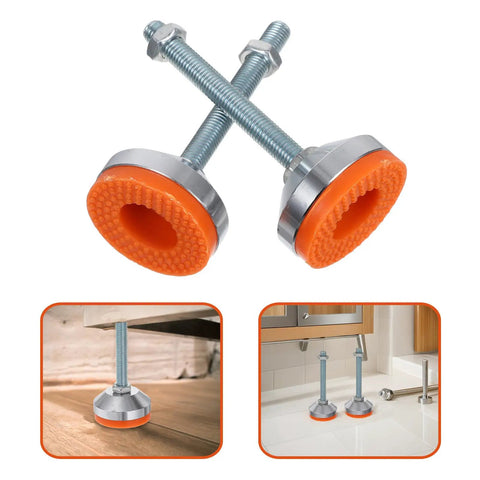 Heavy Duty Swivel Leveling Feet With GripLock Rubber Base And Easy Tune Bolts For Sturdy Workbenches And Garage Rigs D60x12mm Rock Solid Pack Of Two