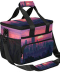 Insulated Picnic Backpack Lunch Bag For Women And Men Large Capacity Portable Cooler Tote with sunset city design