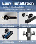 Fingerprint Door Lock With Keypad And Biometric Access For Bedroom Doors installation guide showing 4-step process
