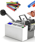 Automatic Heat Shrink Tubing Cutter With 300W Microcomputer Control showcasing PVC tubes and a cutting mechanism.
