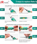 Two methods for replacing flake tips in Pin Removal Tool Kit for Automotive Electrical Connectors detailed in steps.