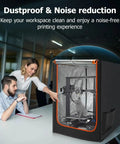Ender Series 3D Printer Enclosure With Built In LED Light Fire Resistant And Dustproof Sealed Housing in an office setting