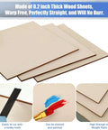 Front view of 16-pack natural basswood plywood sheets, 12x12 inches, 5 mm thick, unfinished craft wood