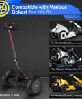 Two Pack 10-2.75 Inch Solid Tires With Quick Release Drift Style For Gokart Pro Pro 2 S Max And Lamborghini Edition Rear Tire Upgrade For Ninebot Gokart Family showcasing compatible gokarts.