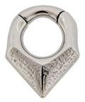 Textured V Shaped Hinged Clicker Ring For Stretched Piercings 6GA 316L Stainless Steel Silver Tone Inner Diameter 12MM