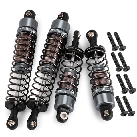 Oil Filled RC Shock Absorber Kit Four Piece Upgrade With Beefed Up Damping 1/10 Scale 70mm Front And 95mm Rear Dampers With Titanium CNC