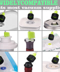 Universal Vacuum Sealer Accessory Hose for zip bags, jars, containers, and wine stoppers, no adapter needed, multiple uses shown