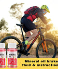 Cyclist with Dual Use Hydraulic Brake Bleed Kit For Road And MTB Bikes With M4 To M7 Adapters Mineral Oil Fluid And 2 X 60ml Bottles