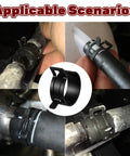 Get Your Hands on This Awesome 131 Piece Assortment Kit With 16 Radiator Hose Clamp Sizes For Tightening Air Tubes And Fuel Lines Like A Pro During Auto Repair Or Home Plumbing Jobs Without Breaking The Bank. black plastic hose clamp on car radiator tube, close-up