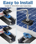 10 Piece Mid Clamp Kit For Solar Panels Compatible With Unistrut Rails 30mm And 35mm Aluminum Brackets installation diagram