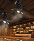Two Pack Dope Industrial Vintage Ceiling Track Lights With Adjustable Spotlight Heads Barn Door Style Black Wall Sconces