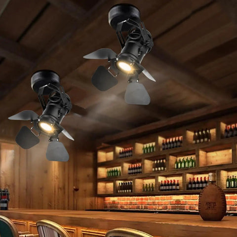Two Pack Dope Industrial Vintage Ceiling Track Lights With Adjustable Spotlight Heads Barn Door Style Black Wall Sconces