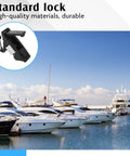Close-up of Lounsweer black zinc-alloy compression latch with raised trigger; 4-pack for marine cabinets.
