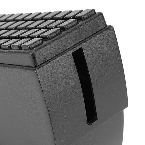 Close-up of matte black stainless steel Heavy Duty Spring Door Stopper No Bend Foot Activated Windproof Metal Block for 20 to 60 mm Gaps