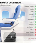 Underseat Carry On Luggage With Wheels For Easy Boarding TSA Approved Hard Shell Personal Item under airplane seat chart