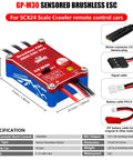 30A Brushless Mini ESC And 2204 2400KV Outrunner Motor Transmission Kit for SCX24 Axial 1 24 RC in blue and red.