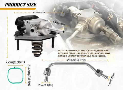 Chevy GDI High Pressure Fuel Pump Kit With 12626354 Intake Manifold Gaskets And 12677004 Intermediate Fuel Feed Pipe Drop In Ready