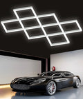 8 Hex Diamond LED Garage Light Ultra Bright 20400 Lumens 6500K Natural White Boss Grade Upgrade in modern garage setting