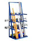 Heavy Duty Vertical Bar Rack For Lumber And Steel Rods Garage Storage Solution With 3000 Lb Weight Limit Built Tough As Nails To Keep Your Shop Always Clean holding various materials.