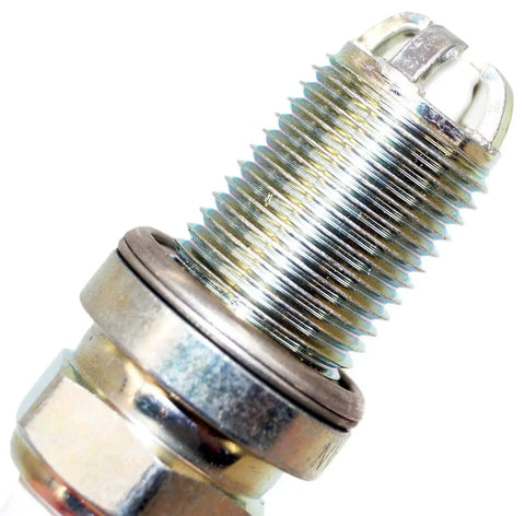Close-up view of Laser Platinum Spark Plugs BKR6EQUP for select Audi, BMW, Cadillac, Porsche, VW, Volvo models, 6 pack OEM quality