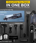 Portable Cordless Car Vacuum Tiny But Mighty 4 In 1 Mini Handheld With 19500 Pa Suction accessories including flexible hose and nozzles