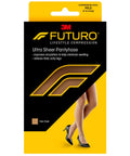 Ultra Sheer Pantyhose For Women Plus Size With Mild 8 To 15 MmHg Compression packaging, showing legs and product benefits.