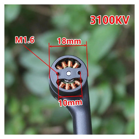 Close-up of 3100Kv Brushless Motors For RC Drones Spare Parts Arm Sets Replacement Quad Copter Motors High Power UAV Propulsion