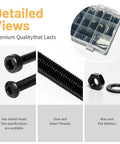 1600 Piece M3 Hex Socket Head Cap Screws Kit With Black Oxide Carbon Steel Fasteners Nuts And Washers shown in storage case