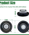 FRUSSONIA 4-pack sprinkler valve diaphragm repair kit; black housings with gray diaphragms for Hunter PGV/SRV valves.