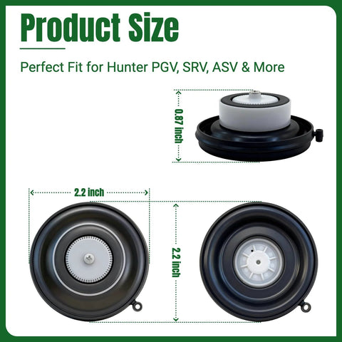 FRUSSONIA 4-pack sprinkler valve diaphragm repair kit; black housings with gray diaphragms for Hunter PGV/SRV valves.