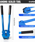 Ready Roll Heavy Duty Poly Strapping Kit With Tensioner And Sealer 5/8 Inch 1000 Foot Coil Banding sealer tool with rubberized handles.