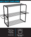 Power Tool Organizer Wall Mount Garage Shelf System, Heavy Duty 4 Tier Storage Rack With 140lb Capacity, Tool Storage For Drills, Hammers