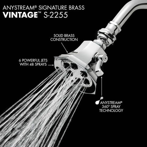 Anystream 360 Shower Head Delivers A Spa Like Shower Experience With Patented Spray Settings And Even Coverage 2.5 GPM Flow Polished Chrome Finish For A Dope Shower Upgrade