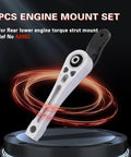 Rock Solid Five Piece Engine And Transmission Mount Replacement Kit Hella Durable Heavy Duty Rubber Steel Construction Straight Up Made For Volkswagen Jetta Golf Beetle Passat, rear lower engine torque strut mount detail.