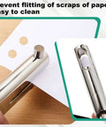 Heavy Duty Hole Punch With Long Reach And Deep Throat For Easy Low Effort Punching Three Eighth Inch Circular Hole Two Inch Throw