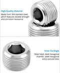 304 Stainless Steel Pipe Fitting Kit With Hex Countersunk Plugs NPT Male Threads 16 Piece Pro Grade Rugged Assortment showing hex design
