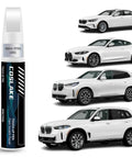 BMW Alpine White 300 Dope Touch Up Paint Kit With 2 In 1 Scratch Remover Pen and BMW vehicles shown for color match