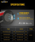 Partsam wireless trailer light kit tow lamp with round magnetic LED head and metal base suction cup, 12–24V IP67 waterproof