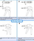 Illustration showing step-by-step use of Heavy Duty Wall Anchor Gun Kit With Molly Bolts And Hollow Drive Anchors 18 Piece Assortment.
