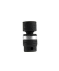 Close-up of Tough 12 Piece Three Eighths Inch Drive Metric Swivel Impact Socket Set with holder for heavy duty auto repairs.