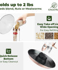 Outdoor Metal Bird Feeder That Hangs Easy On Deck With Oversized 11.5 Inch Protective Dome And 8 Inch Removable Tray Holds 3 Lbs Seed, Weatherproof Antique Copper Finish, Drainage Holes Keep Seed Dry, Waste Reducing Seed Tray, Great For Songbirds shown being filled with seeds
