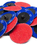 2 Inch Quick Change Sanding Discs Ceramic For Drill And Die Grinders Deburring Polishing Rust Removal Metal Prep Paint Stripping 25 Pack 36 Grit