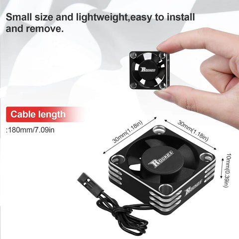 Person holding small fan; High Performance 30mm RC Motor Heatsink And ESC Cooling Fan For Brushless 540 550 Motors